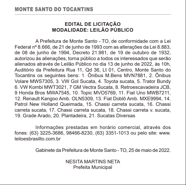 Prefeitura de Monte Santo 
