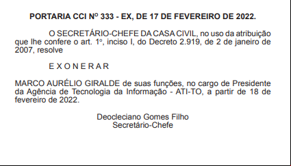 Exoneração de Marco Aurélio 