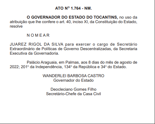 Nomeação de Juarez 
